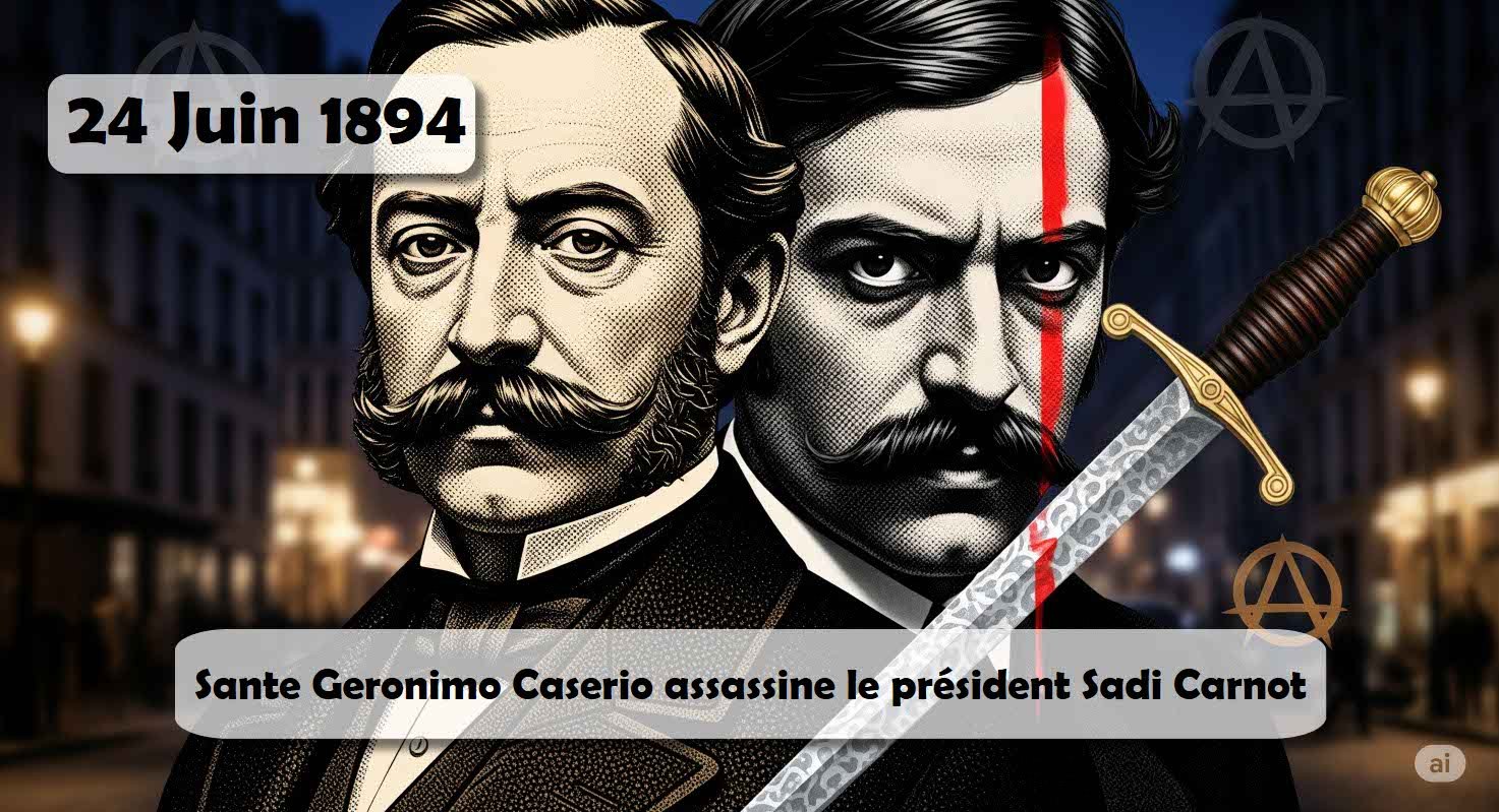 24 juin 1894 assassinat de Sadi Carnot, président de la République www.wikipodcast.fr