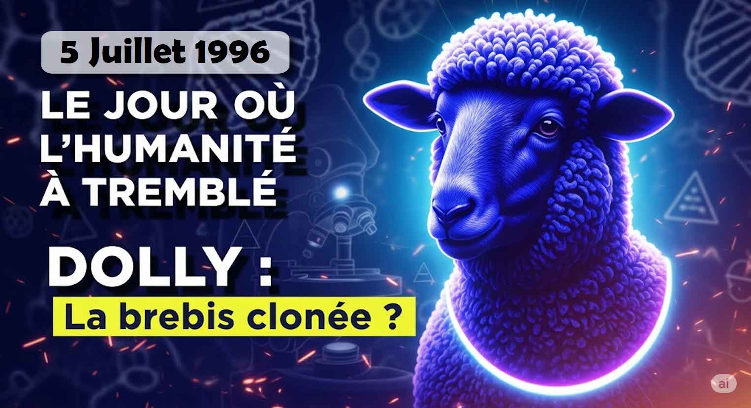5 juillet 1996 naissance de Dolly la première brebis clonée www.wikipodcast.fr