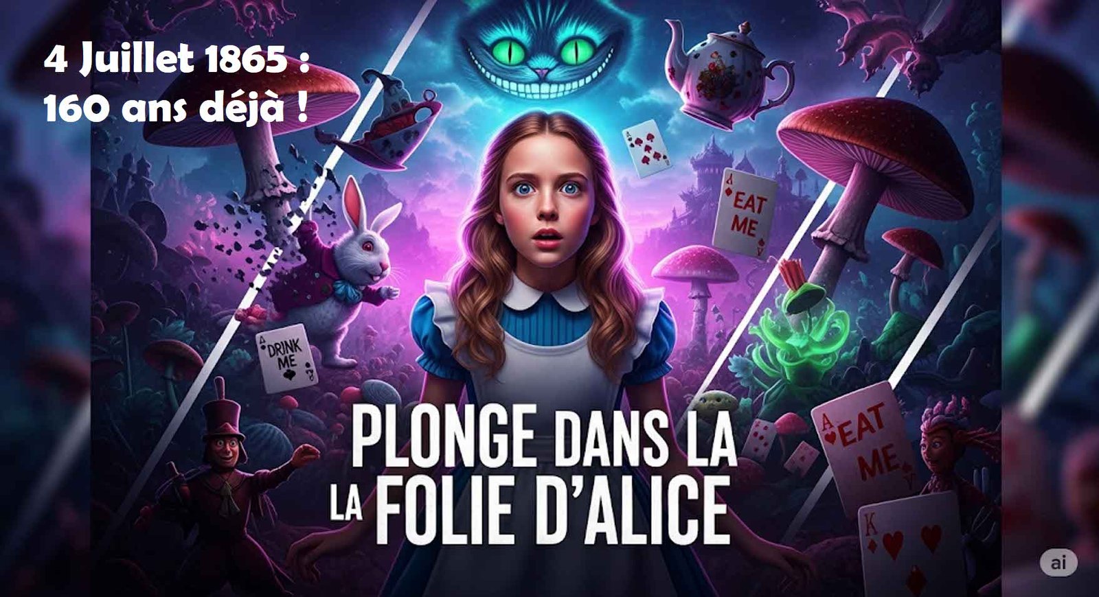 podcast autour de la publication d'Alice au pays des merveilles en 1865 www.wikipodcast.fr
