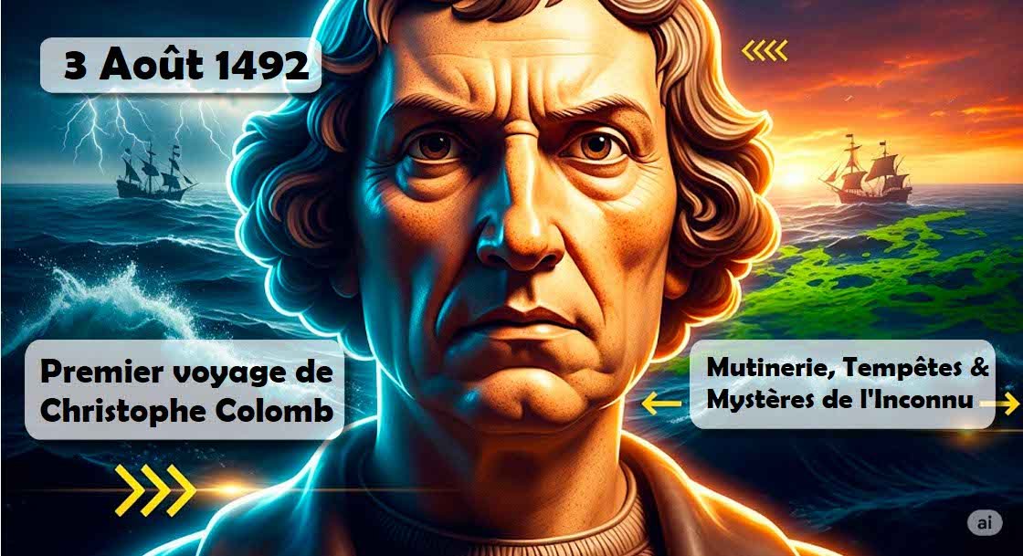 3 Août 1492, Christophe Colomb s’embarque pour son premier voyage en Amérique